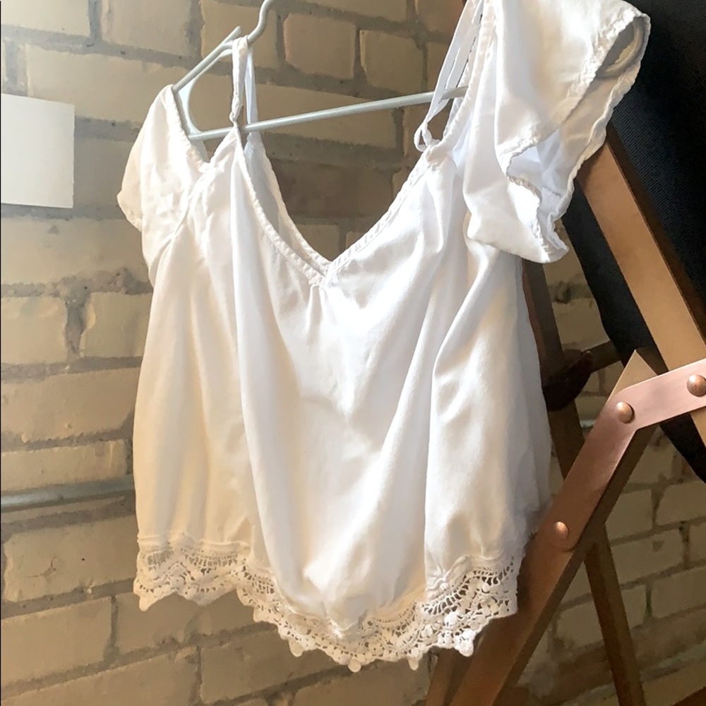 Cropped Open Shoulder Top